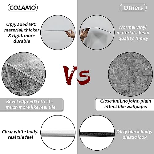 COLAMO Sample Gray Peel and Stick Backsplash Tile for Kitchen Accent Wall - color: Gray, size: Sample(6"x12")