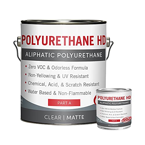 Rain Guard Water Sealers PU-0401 Polyurethane HD IsoFree Clear 2-Part Matte Finish Ready to USE Covering up to 300 Sq. Ft on New and Older Surfaces. 1 Gallon Kit A and B - Masonry Sealer, Wood Sealer - color: Clear Matte, size: 1 Gallon (300 Sq. Ft.)