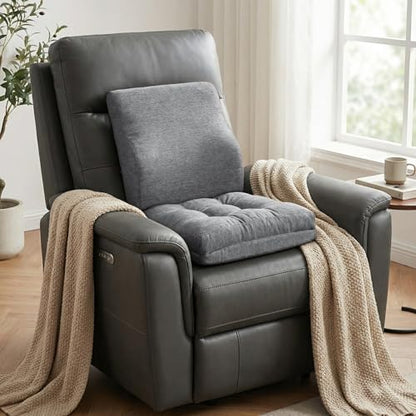 baibu Memory Foam Recliner Cushion with Lumbar Pillow, 18 x 16 x 4 in, Grey - color: Grey, size: 18x16x4 Inch (Pack of 1)