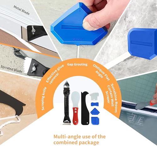 Caulking Tool Kit with Caulk Remover & Putty Knife Scraper