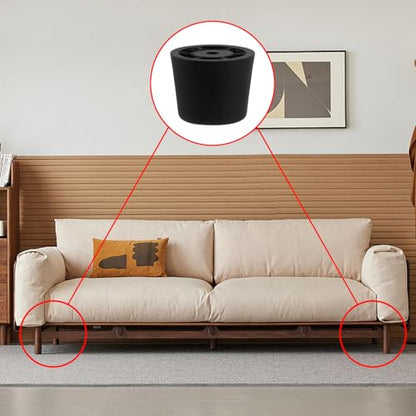 MY MIRONEY 8PCS Plastic Furniture Legs Hardware Screw-in Sofa Legs Couch Legs Replacement Black Round Chair Legs Riser Furniture Feet Protectors with Screws, 0.94" D x 0.79" H - size: 0.94" x 0.79"