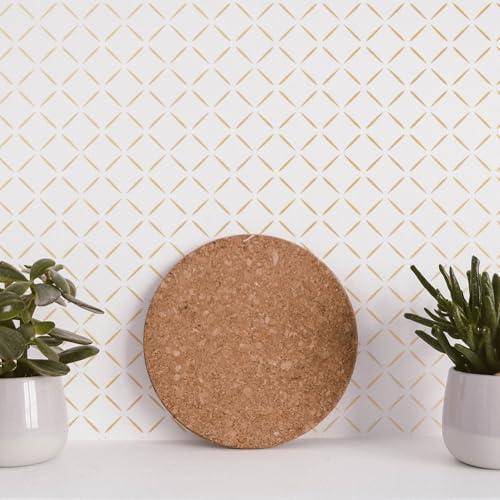 9Pcs Modern Geometric Wall Stencil Templates 11.8 x 11.8 Inch Reusable Plastic Simple Style Stencils for Painting on Wood Wall Floor Tile Fabric Glass Furniture, DIY Home Decor or Craft Stencil - style: Modern Geometric B