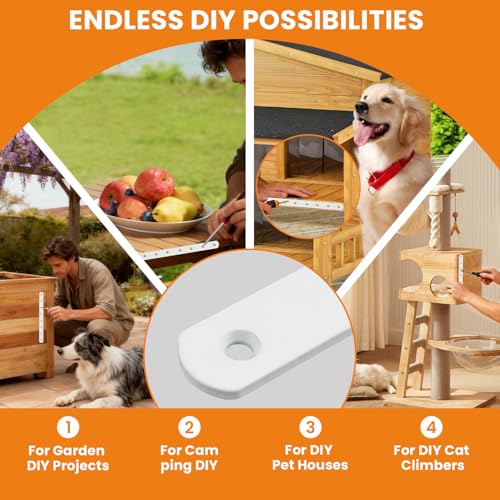 Alise Flat Bracket ,5 Inch White Mending Plate Flat Brace for Wood Shelves - color: White, size: 5 Inch