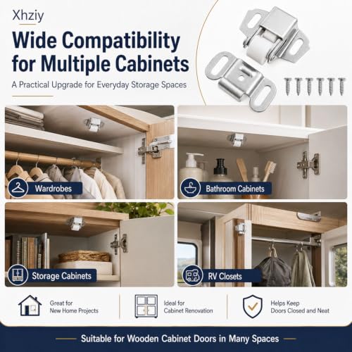 Mailbox Replacement Latch Spring Roller Cabinet Catch 4Pcs - color: Silver