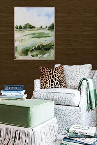 NuWallpaper x Society Social Brown Classic Faux Grasscloth Peel & Stick Wallpaper, SSS6010 - color: Brown