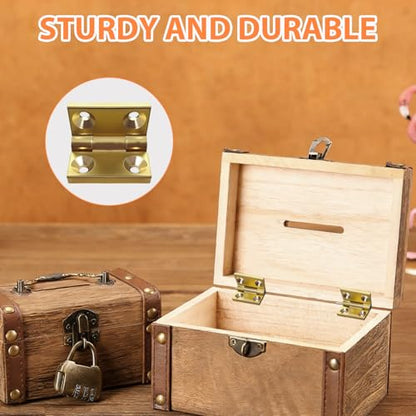 Small Brass Hinges, Mini Butt Hinges with Screws for Wood Jewelry Boxes