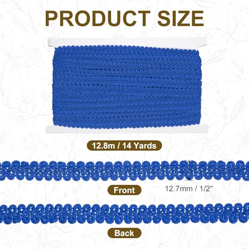 MECCANIXITY Gimp Braid Trim 1/2" x 14 Yards Polyester, Dark Blue - color: Dark Blue