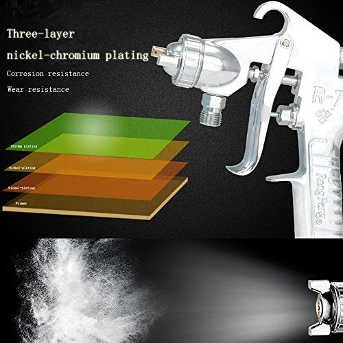 Ouya R77P Paint Sprayer Pressure Feed High Efficiency Spray Gun Nozzle Size 2.5mm - size: Nozzle Size 2.5mm