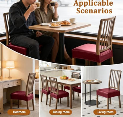 Dioxide Chair Covers,Seat Covers for Dining Room Chairs,Burgundy,Set of 2 - color: Model B - Burgundy, size: set of 2