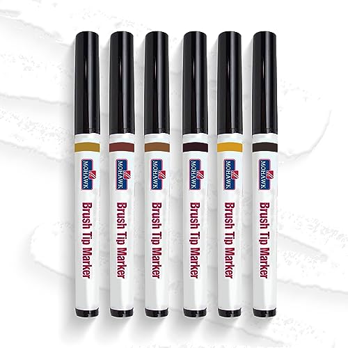 Mohawk Wood Stain Brush Tip Markers Furniture Touch Up Kit, Assorted Colors M265-1204, 6 Pack