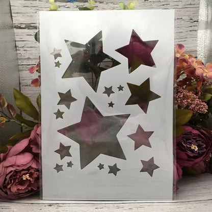 TIAMECH A4 Reusable Shinning Star Stencil for Painting - style: Shinning Stars