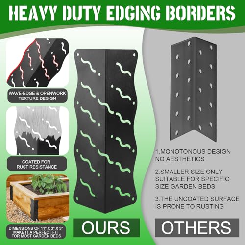 8-Pack Raised Garden Bed Corner Brackets for 12''-24'' Plant Beds