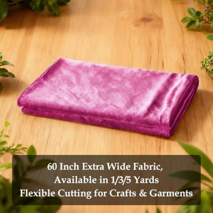 Fuchsia 2‑Way Stretch Velvet Fabric 1 Yard 60 Inch Wide - color: Fuchsia, size: 1 Yard