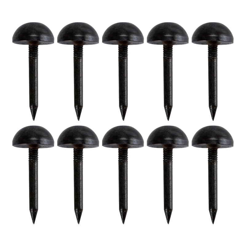 dophee 20Pcs Black Small Round Head Brass Upholstery Nails Tacks, 12mm - color: Antique Black, size: 12 mm