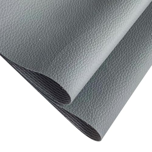 Gray Soft Faux Leather Fabric 0.5mm Pleather Marine Vinyl Fabric for Home Furniture Upholstery Sofa, Car Seat, Sewing Crafts, DIY Handicrafts, 100x160cm - color: Gray