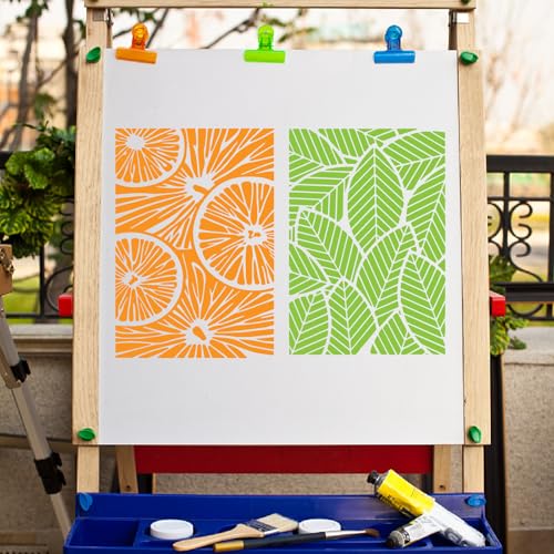 12Pcs 12 Styles Mixed Media Stencils Wall Texture Templates 12 x 8 Inch Trees Flowers Leaves Geometric Pattern Reusable PET Plastic Hollow Out Drawing Stencil for Wood Wall DIY Art Crafts - color: Mixed Shapes
