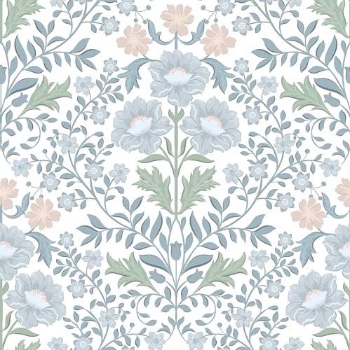 PeonyQueen Floral Peel and Stick Wallpaper 17.3"x78.8" Boho Contact Paper - size: 17.3" x 78.8"