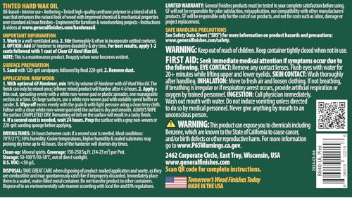 General Finishes Hard Wax Oil, 1 Pint, Golden - color: Golden, size: 1 Pint