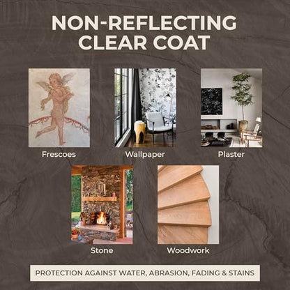 Saman Waterbased Dead Flat Varnish SAM-801 – Protects Decorative Surfaces (500 ml – 16 oz) - size: 1 Pint