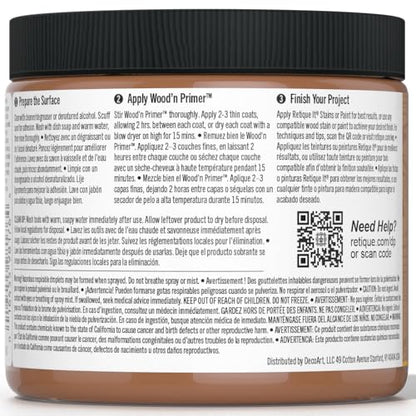 Retique It Wood'n Primer - Paint it then stain it - Stainable Wood Fiber Paint (Dark Wood, Medium) - color: Dark Wood, size: 16 Fl Oz (Pack of 1)