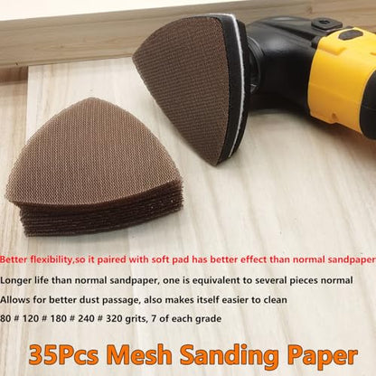 FOWOK 138Pcs Oscillating Tool Sanding Pads Kit for Finishing Detail Sanding - style: 138Pcs