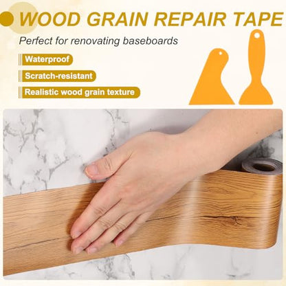 PATIKIL Wood Grain Repair Tape 6"x33" for Furniture Ash-Tone Grain - color: Ash-Tone Grain, size: 6"x33'