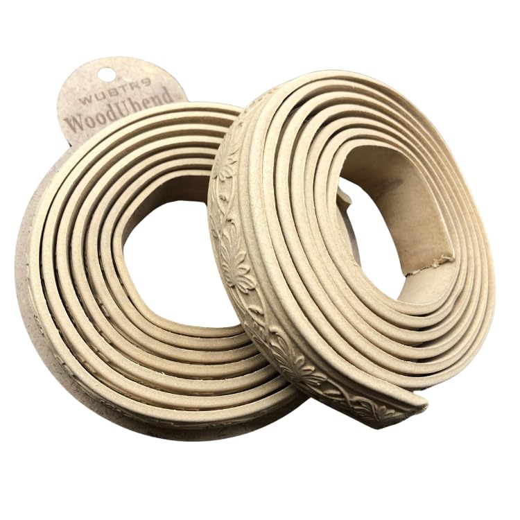 WoodUBend Pack of Two Trims WUBTR009 208x2.8cm Heat Bendable & Flexible Wood Trims - DIY Craft, Furniture & Home Decor - Easy to Apply & Paint - Versatile, Reusable & Durable - size: Pack of 2 (208x2.8cm)