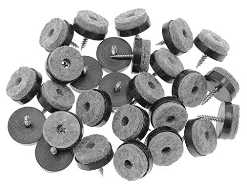 ALIMITOPIA 40pcs Screw-on Furniture Felt Pad Chair Glide Slider Hardwood Floor Protector for Wooden Leg Feet of Chair Table Furniture(Φ28mm or 1.1";Black) - size: 28mm(Black)