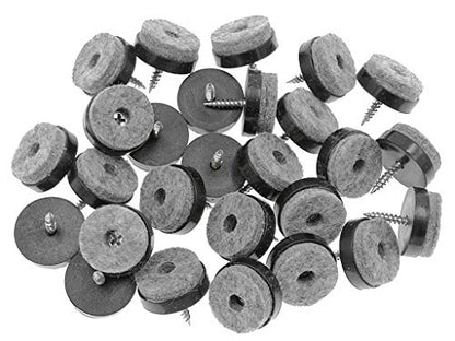 ALIMITOPIA 40pcs Screw-on Furniture Felt Pad Chair Glide Slider Hardwood Floor Protector for Wooden Leg Feet of Chair Table Furniture(Φ28mm or 1.1";Black) - size: 28mm(Black)