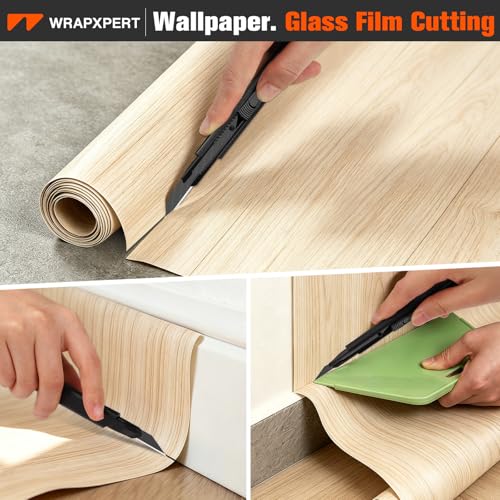 WRAPXPERT Utility Knife Retractable with 30 Degree Snap Off Blade,Box Cutter for Carton,Razor Knife Exacto Craft,3 Pack Retractable Knife for Office,Home Use,with 30 Extra 9mm Blades
