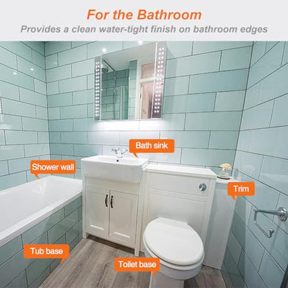 Clear Caulk Tape for Kitchen & Bathroom, Countertop Sink Tub Shower Caulk Strip Self Adhesive Caulking Sealant Waterproof, Toilet Bowl Stick on Gel, Bathroom Accessories - style: Clear-1.5IN-10.5FT