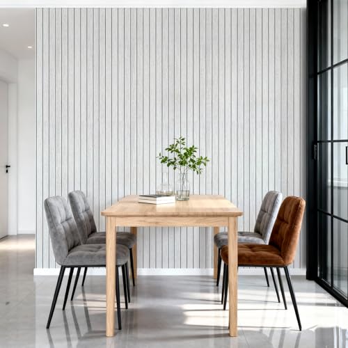 3D Wall Panel Peel and Stick, 15.7 x 118 in, Bright Gray - color: Bright Gray