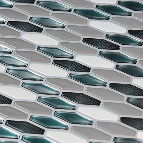 Art3d 6-Pack Marble Peel and Stick Backsplash, 12 x 12 Inch, Black/White - color: Black/White