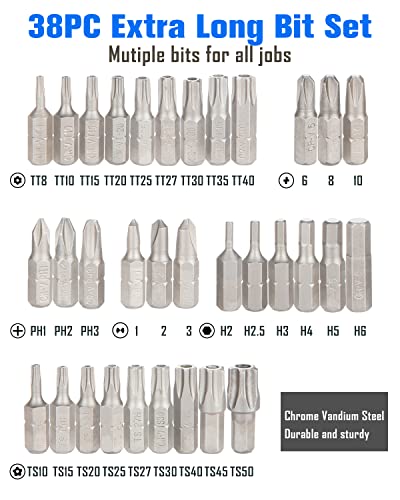 ROTATION 38PC 1/4 Bit Driver Screwdriver Bit Set - style: 38pc