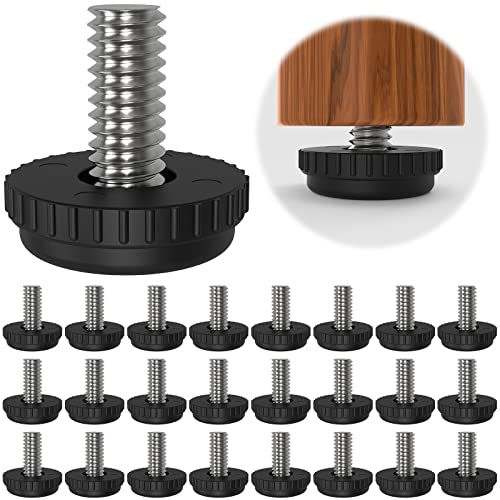 24 Pack 5/16"× 0.7" Stainless Steel Screw-in Furniture Levelers, Adjustable Furniture Levelers Screw in Threaded,Threaded Leveling Feet Glides for Table, Chair, Furniture Legs - color: 24 Pack