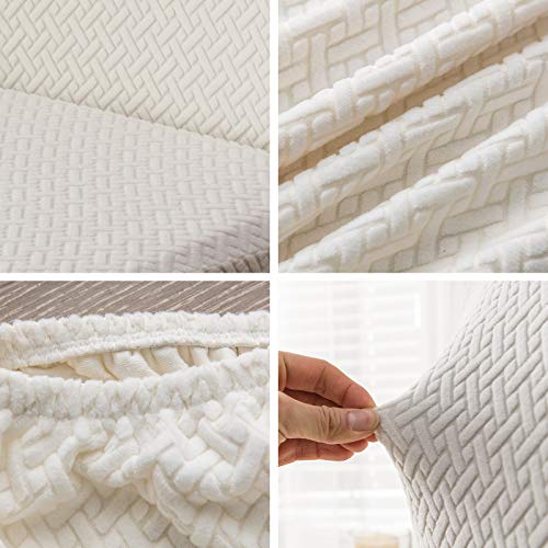 Genina Stretch Chair Covers for Dining Room Kitchen Parsons Set of 4 - color: White, size: 15-19in Not waterproof