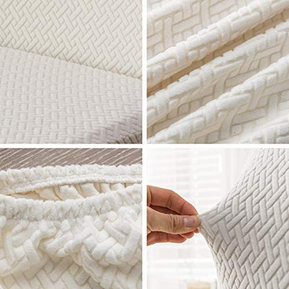 Genina Stretch Chair Covers for Dining Room Kitchen Parsons Set of 4 - color: White, size: 15-19in Not waterproof