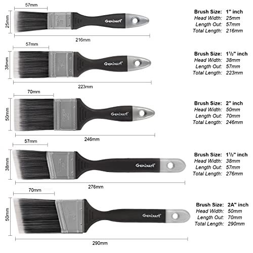 Genixart Paint Brush Set Decorating, Angled Cutting in Paintbrushes
