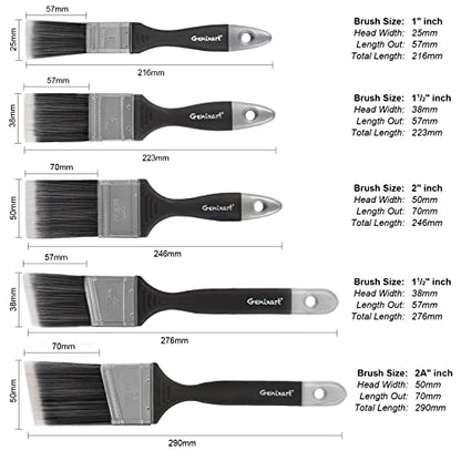 Genixart Paint Brush Set Decorating, Angled Cutting in Paintbrushes
