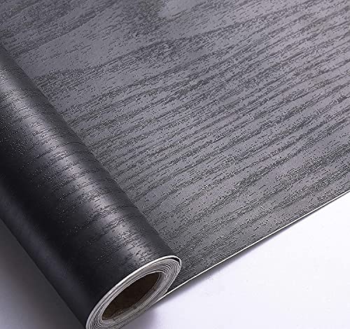 Arthome Peel and Stick Wallpaper - Black Wood Contact - Black Wallpaper - Self-Adhesive & Removable Wall Paper for Countertop Furniture Kitchen, Countertop Contact Paper, Easy to Clean, (17"x120") - color: Black Wood, size: 16.5" x 120"