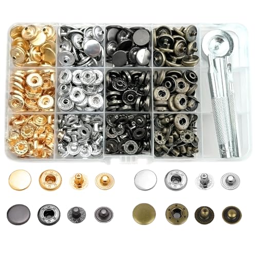 NXTOV Metal Snap Buttons with Setter Tools, 120 Sets, 12.5mm - style: 12.5mm