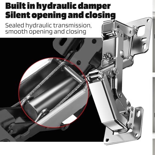 4 Pack 170° Soft Close Cabinet Hinges Frameless Hidden Hinge for Kitchen - color: 4 Pack 170°