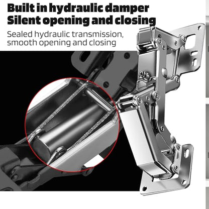 4 Pack 170° Soft Close Cabinet Hinges Frameless Hidden Hinge for Kitchen - color: 4 Pack 170°