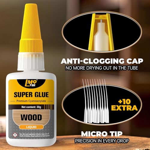 Wood Super Glue 60g, Thin Clear Liquid CA Glue for Woodworking Furniture - size: 2oz-thin