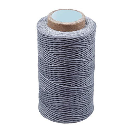 284Yards Waxed Thread for Leather, 0.8mm Waxed Linen Thread, Wax String - color: Light Gray