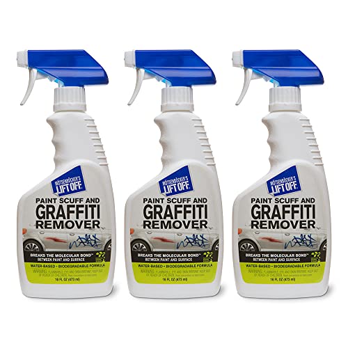 Motsenbocker's Lift Off 45406-3PK 16-Ounce Paint Scuff and Graffiti Remover Easily Removes Paint Scuffs, Spray Paint, Acrylic from Multiple Surfaces Vehicles, Brick, Boats, Concrete, Pack of 3 , white - size: 16 Fl Oz (Pack of 3)