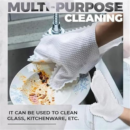 20 Pcs Home Dust Removal Gloves, Non Woven Gloves, Dry And Wet Dual-Purpose Cloth, Household Dishwashing And Dust Removal Cloth,Microfiber Fish Scale Cleaning Duster Glove, Disposable Cloth Gloves