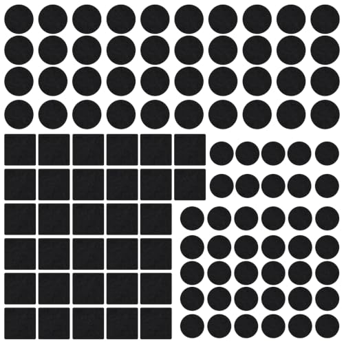 Felt Furniture Pads for Hardwood Floors – Self Adhesive Chair Leg Floor Protectors, Round & Square Felt Pads for Furniture Legs (104PCS Black) - color: 104pcs Black