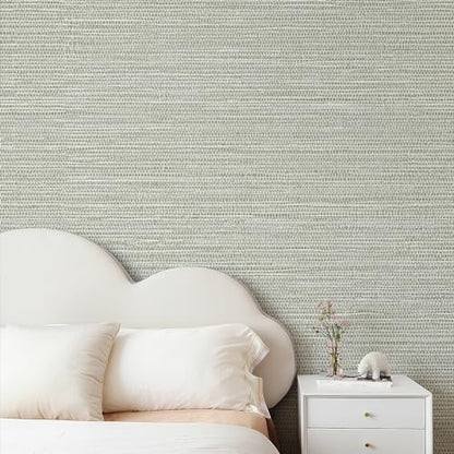 JiffDiff Grasscloth Wallpaper Peel and Stick Cream Grassweave Stick on Wallpaper Textured Self Adhesive Wall Paper Contact Paper 1181" x 17.3" - color: withered, size: 17.3" x 1181"