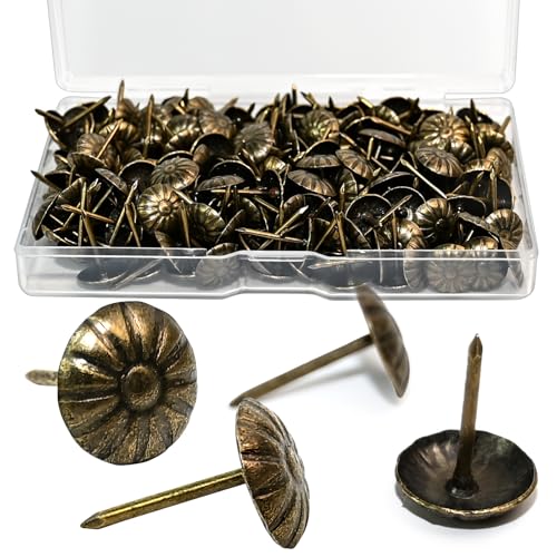 200PCS Antique Upholstery Tacks Decorative Furniture Nails (Boxed)
